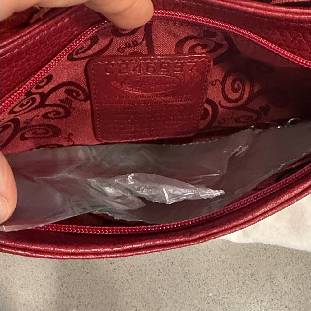 Brighton Red Textured Floral Shoulder Bag - Picture 3 of 3